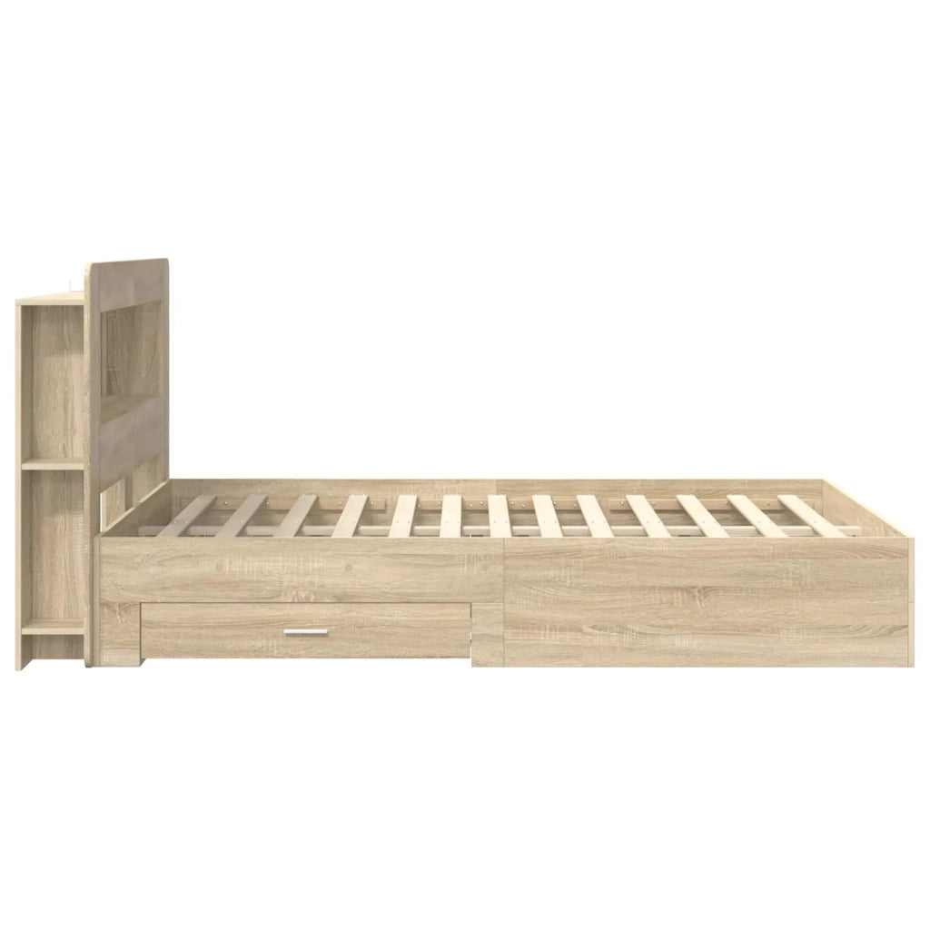 Telaio del letto con storage Rovere Sonoma 150 x 200 cm