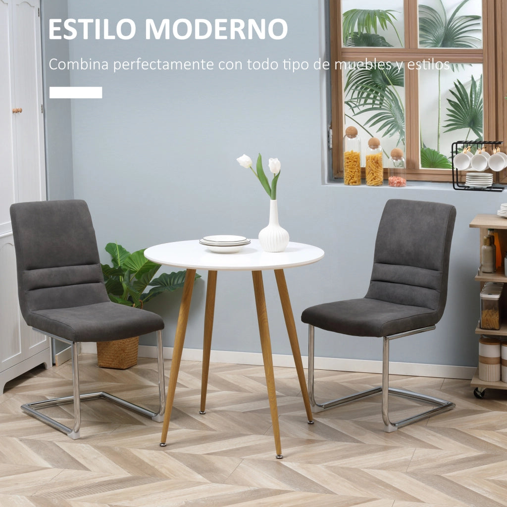 Tavolo da pranzo rotondo per 2 persone ¨C zephmum ¨C bianco, metallo, ?72x75 cm