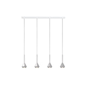 Lampadario Moderno Aygo Metallo Bianco E Alluminio 4 Luci Gu10
