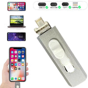 Trade Shop - Chiavetta Pen Drive Flashdrive Da 128gb 4 In 1 Usb Per Iphone Ios Android Type C -