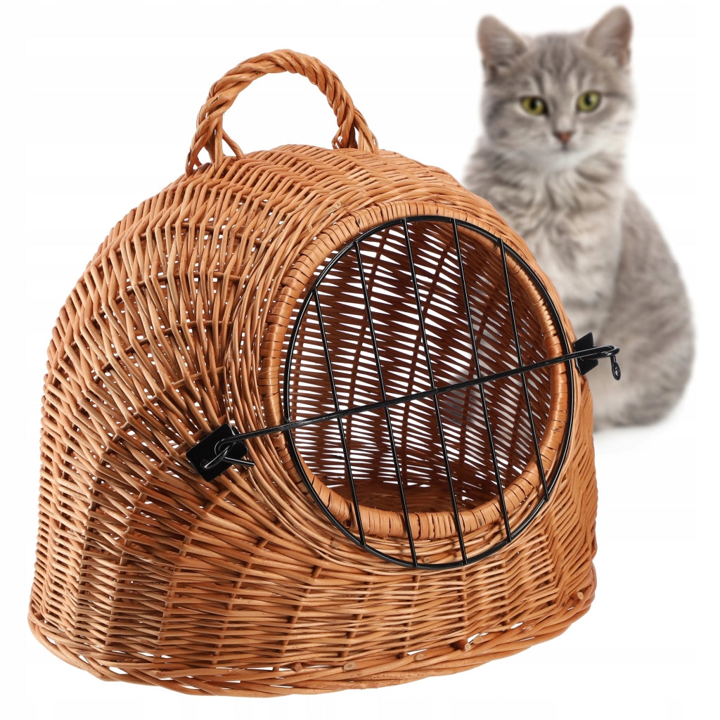Trasportino KADAX per gatti, cani, conigli, gabbia, box in vimini, cesto, solido, 42 cm