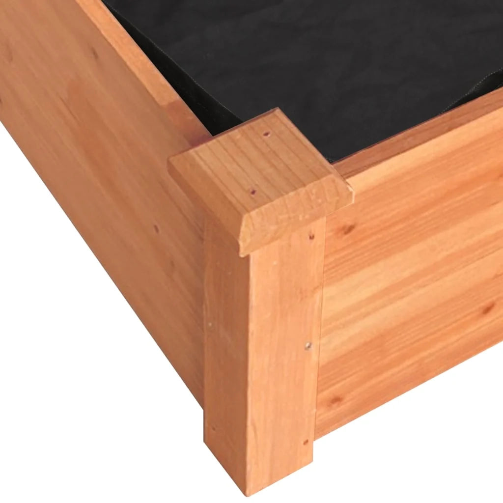 Fioriera rialzata per piante fiori patio giardino rivestimento 240 x 120 x 25 cm legno massello di abete marrone 02_0039841