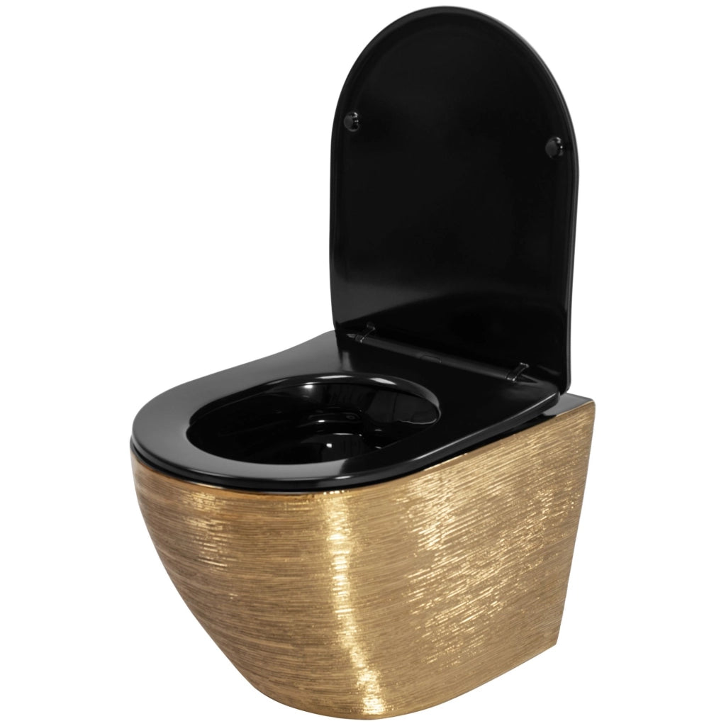 Vaso Wc Sospeso Rea Carlo Flat Brush Gold