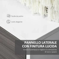 Mobiletto Armadietto Multiuso per Soggiorno, Cucina, Ufficio, 2 Cassetti e 2 Armadietti con Apertura a Pressione, Grigio