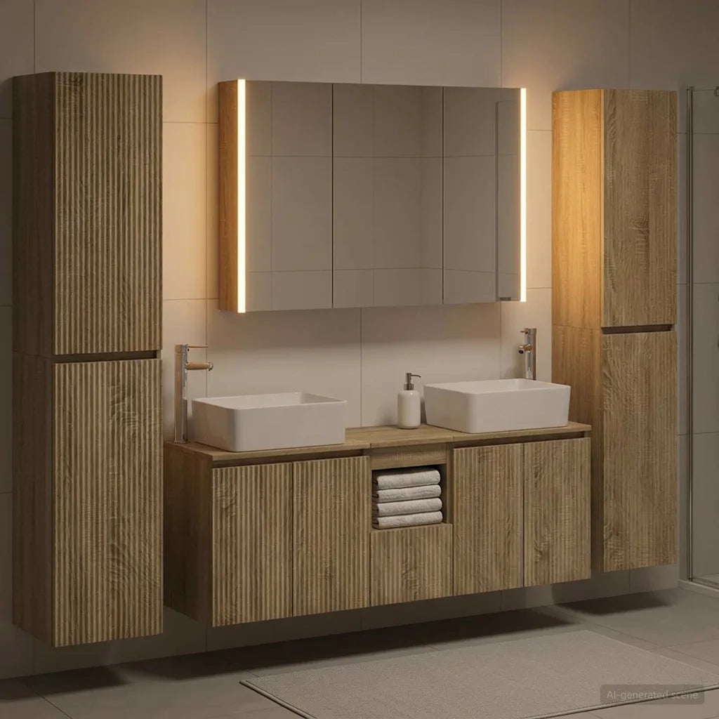 Set di mobili per il bagno 6 pcs Rovere Sonoma 3407233