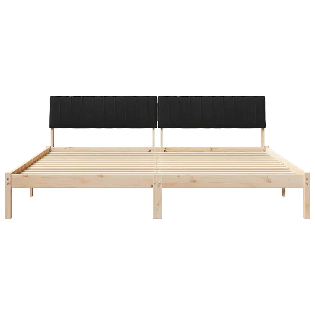 Struttura del letto con testiera-Giroletto con Testiera Marrone e nero 200 x 200 cm 711473