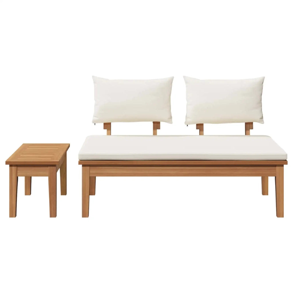 Set Panchina e Tavolo da Giardino 2 pcs Crema e Marrone 42006396
