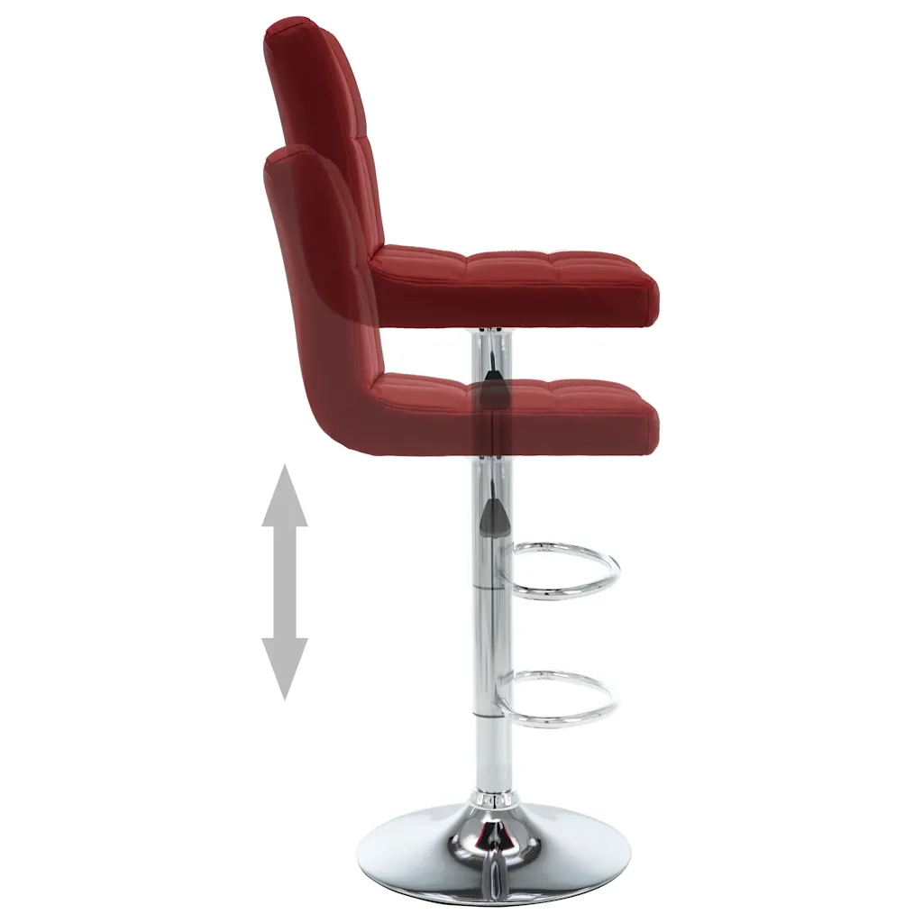 Sgabelli da Bar 2 pz Rosso Vino in Similpelle 323639
