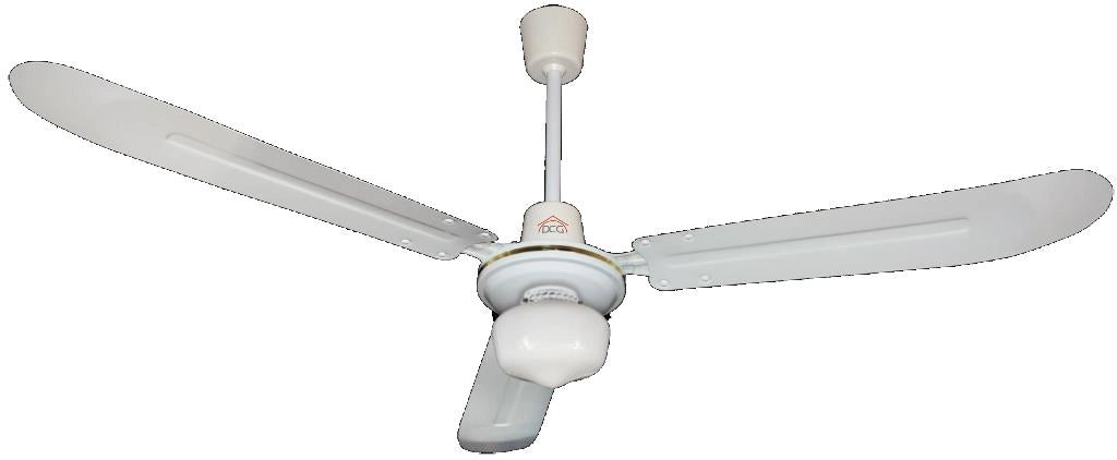 Ventilatore da Soffitto con Luce 3 Pale in Metallo 140 cm 60 Watt