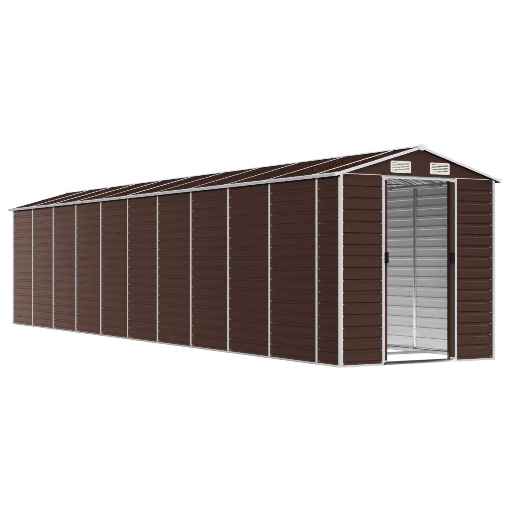 Capanno da Giardino Marrone 191x895x198 cm in Acciaio Zincato 3188273