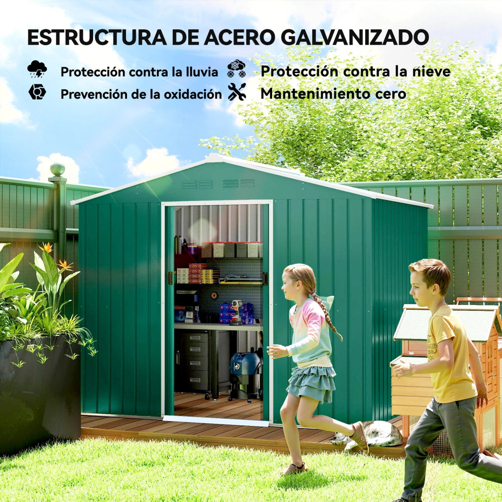 Casetta da Giardino 3,6m2 con Porte Scorrevoli ¨C Xylo ¨C 236x171x191cm Verde