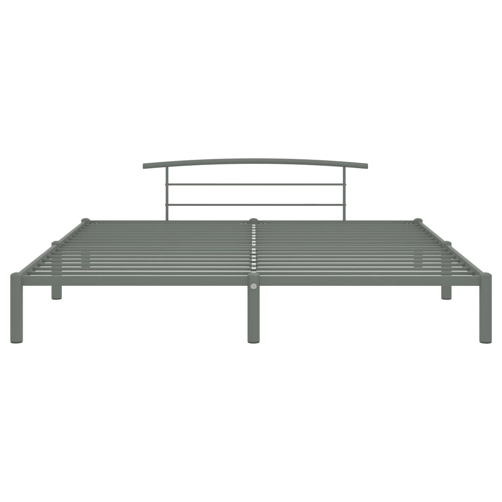 Letto matrimoniale | Letto per adulti | Giroletto Grigio in Metallo 180x200 cm