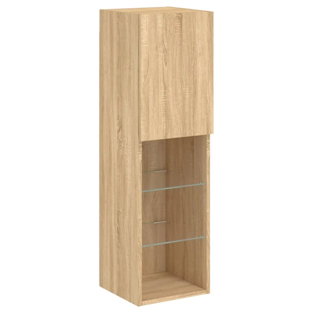 Mobile TV multimediale mensola TV credenza mobile TV sala da pranzo soggiorno camera da letto con luci LED rovere Sonoma 30,5 x 30 x 102 cm marrone 02_0026779