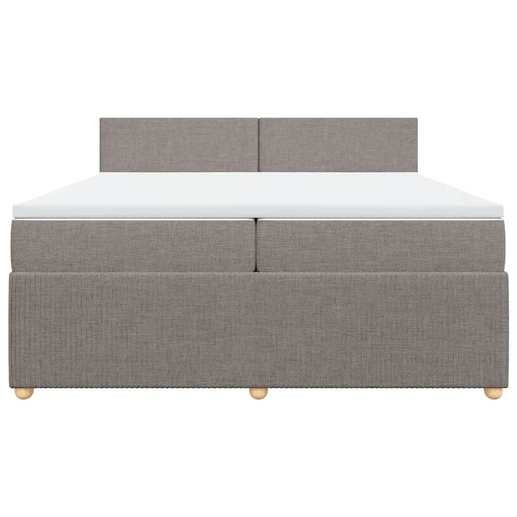 Giroletto a Molle con Materasso Tortora 200x200 cm in Tessuto