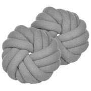 Cuscino Nodo Velluto Grigio 31 x 31 cm Legato Peluche Decorativo Moderno