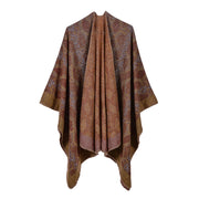 Sciarpa/stola da donna autunno/inverno, versatile, due in uno: calda mantella in cashmere double-face per viaggi e campeggio.
