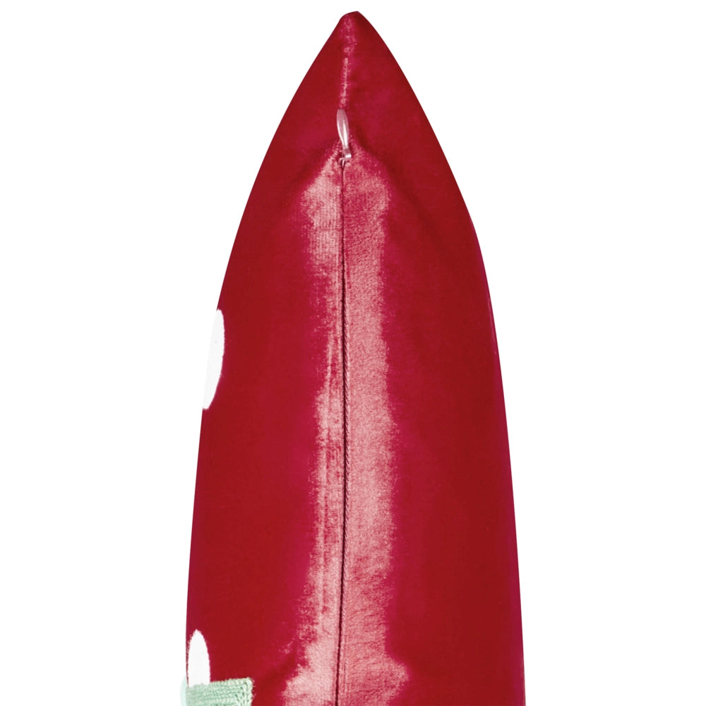 Set di 2 cuscini decorativi in tessuto di velluto rosso con motivo di regalo di Natale 45 x 45 cm Accessorio decorativo
