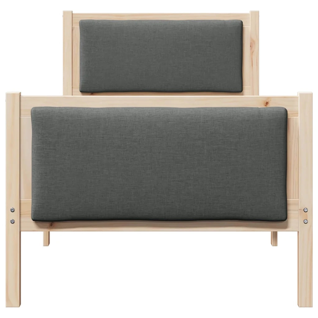 Struttura del letto Grigio scuro 75 x 190 cm Tessuto