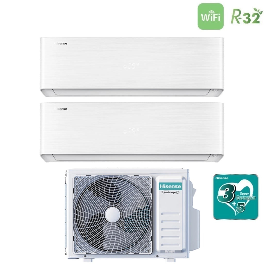 Condizionatore Dual Split Hisense Energy Pro X 9+18 con 3AMW52U4RJC R-32 Wi-Fi Integrato