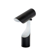 Lampada da tavolo in acciaio nero e bianco