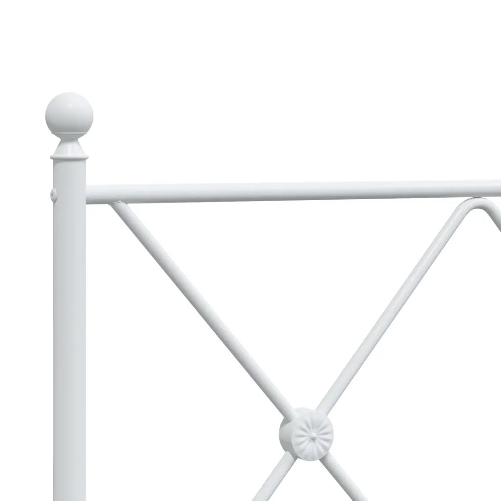 Giroletto con Testiera-Struttura Letto con testiera Metallo Bianco 90x200 cm 138971