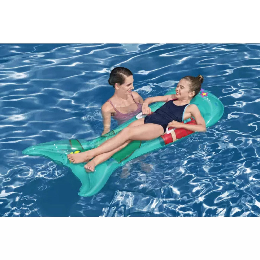 Trade Shop - Materassino Gonfiabile Sirenetta 158x81 Cm Con Maniglie Per Bambine Piscina 9101f -