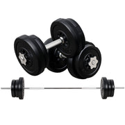 Set Bilanciere e Dischi 65kg con 2 Manubri ¨C zephmum ¨C Acciaio e Plastica