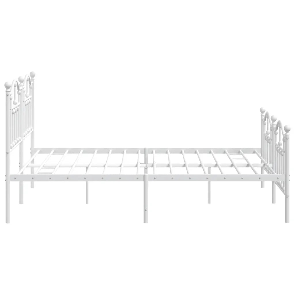 Giroletto con Testiera e Pediera-Struttura Letto Metallo Bianco 183x213 cm 345870