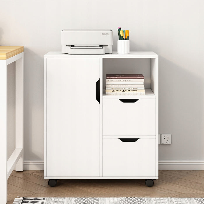 Armadio verticale, supporto per stampante, scaffale, tavolino moderno, 3 ripiani, 60 cm