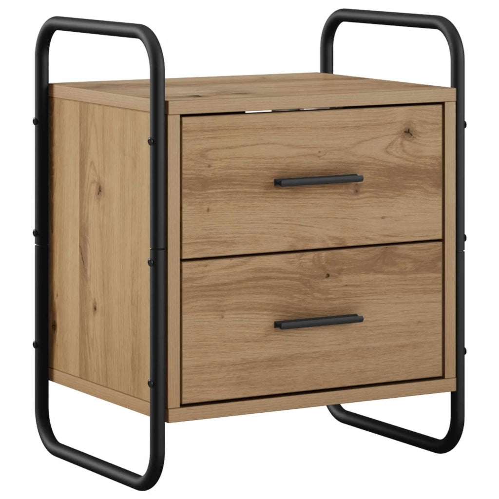 Mobiletto da Letto Appeso 2 pz Rovere Artigianale 8013553