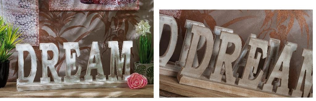 Decorazione in legno mdf scritta Dream 50 x 7 x 20 cm 2 Colori