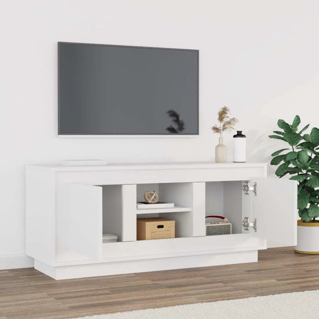 Mobile Porta TV Bianco 102x35x45 cm in Legno Multistrato