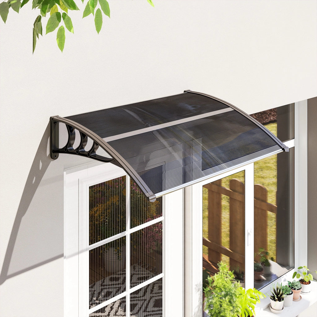 Vordach per Porta d'Ingresso ¨C zephmum ¨C Nero 100x75x23 cm