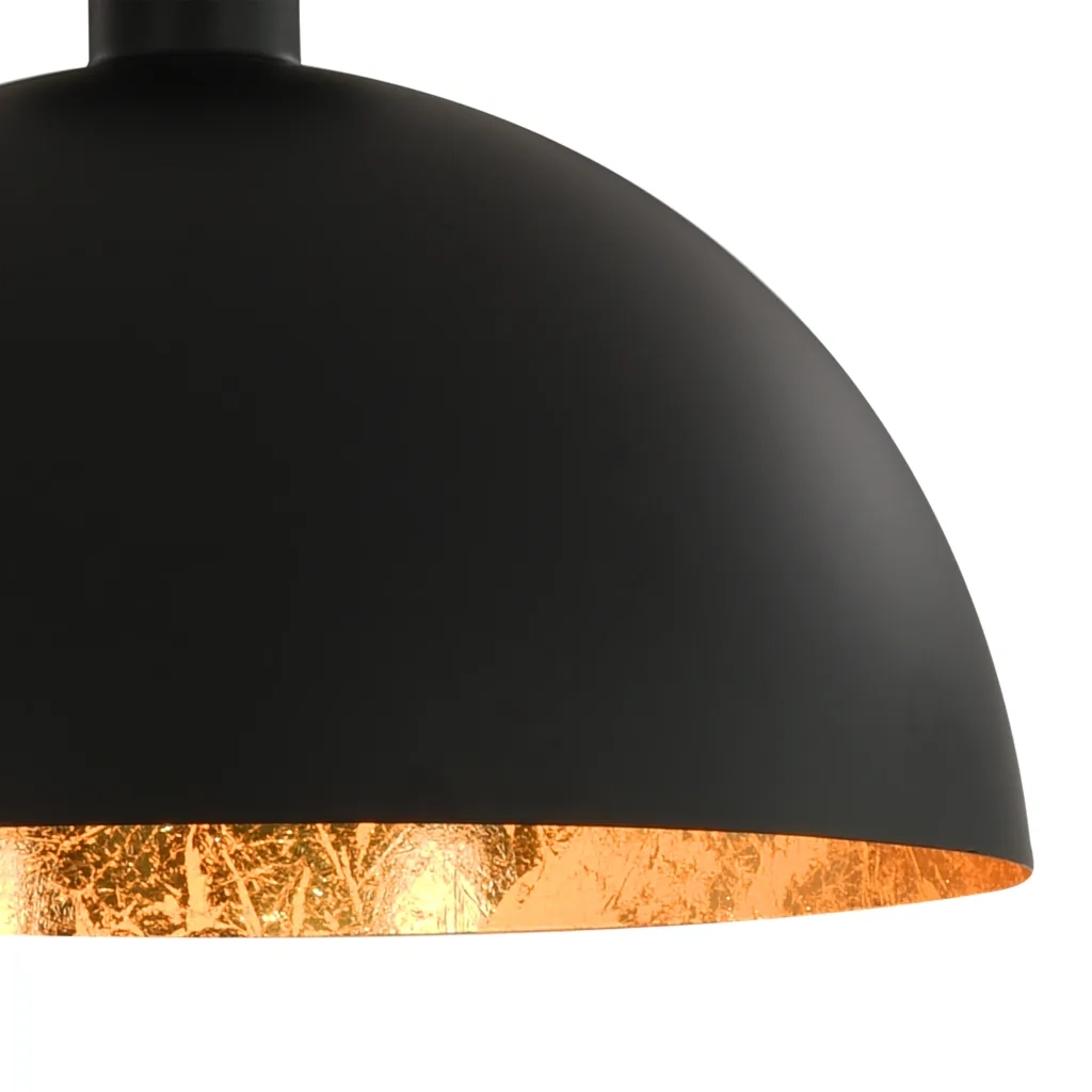 Lampadari 2 pz Nero e Oro Semi-Sferici E27 CFW2393504