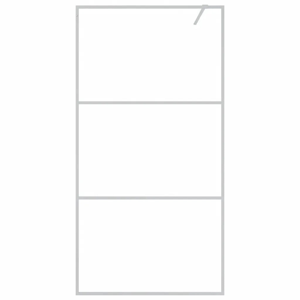Parete Doccia Walk in Argento 100x195 cm Vetro Trasparente ESG CFW6868260