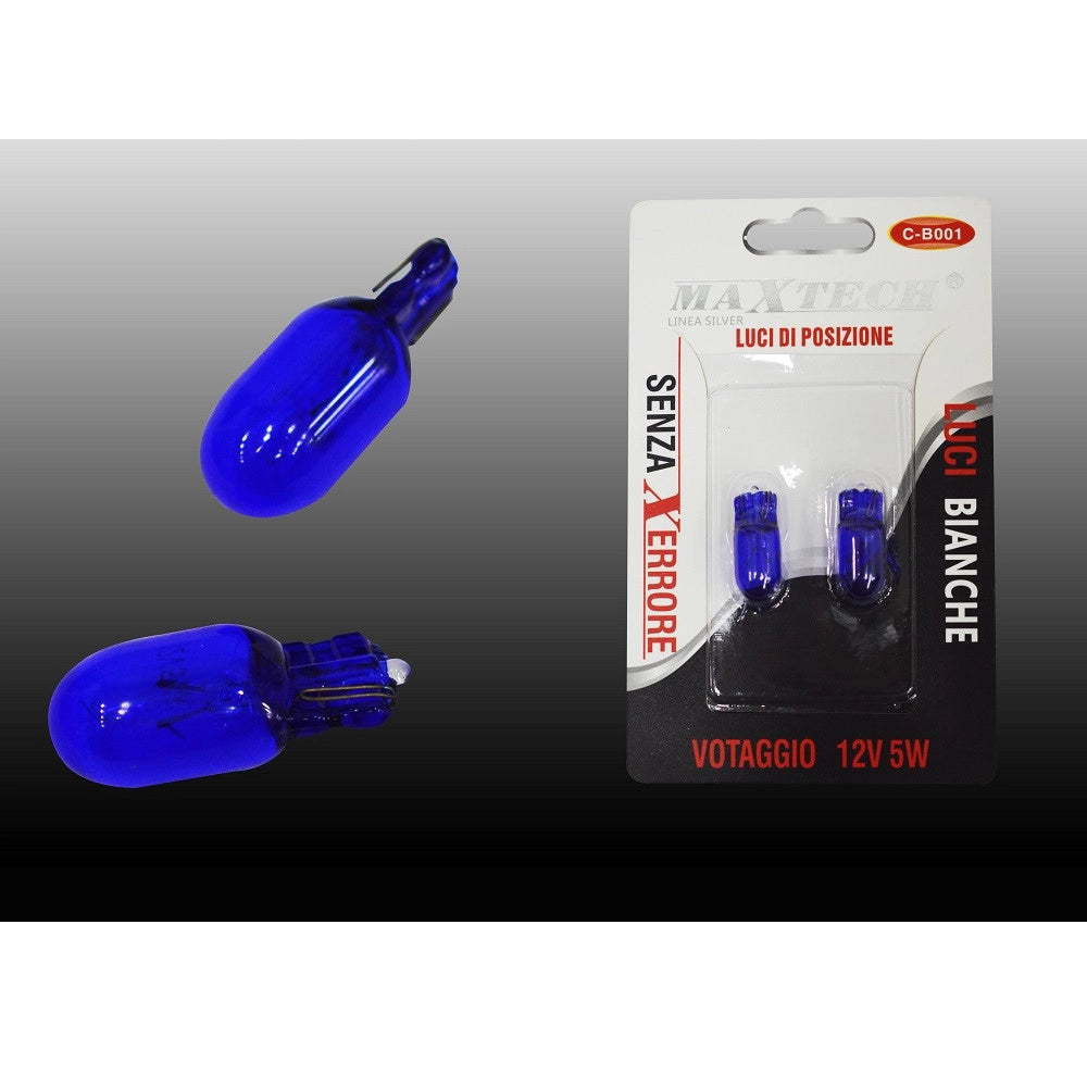 Trade Shop - 2 X Luci Di Posizione Lampada Bianco Lampadina Auto 6000k 12v 5w Maxtech C-b001 -