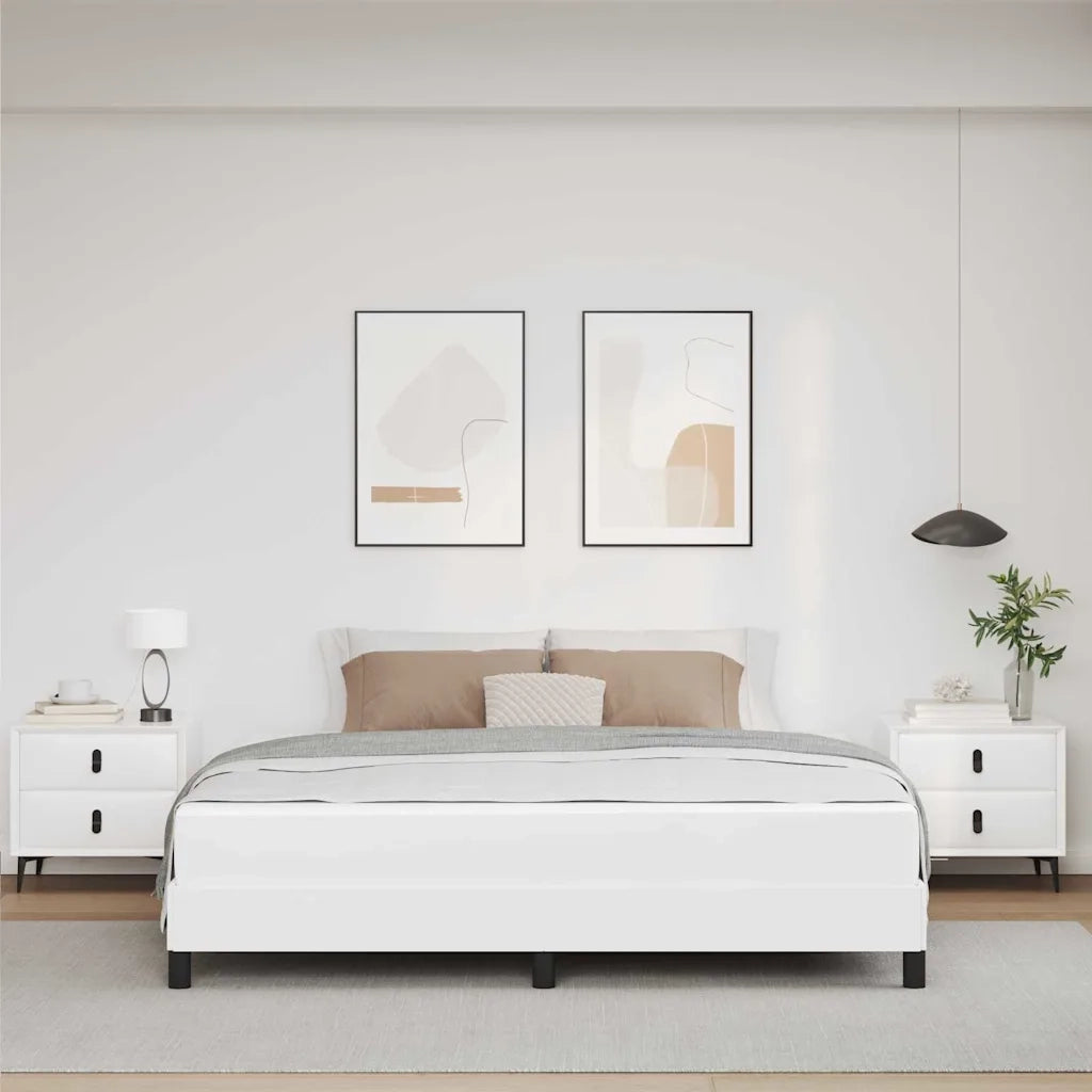 Struttura del letto Bianco Puro 180 x 200 cm Tessuto