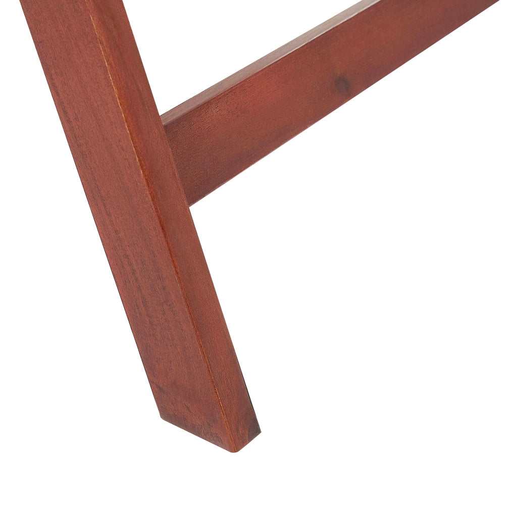 Set di 2 sedie da giardino in legno di acacia cuscino blu regolabile pieghevole per esterni in stile rustico country