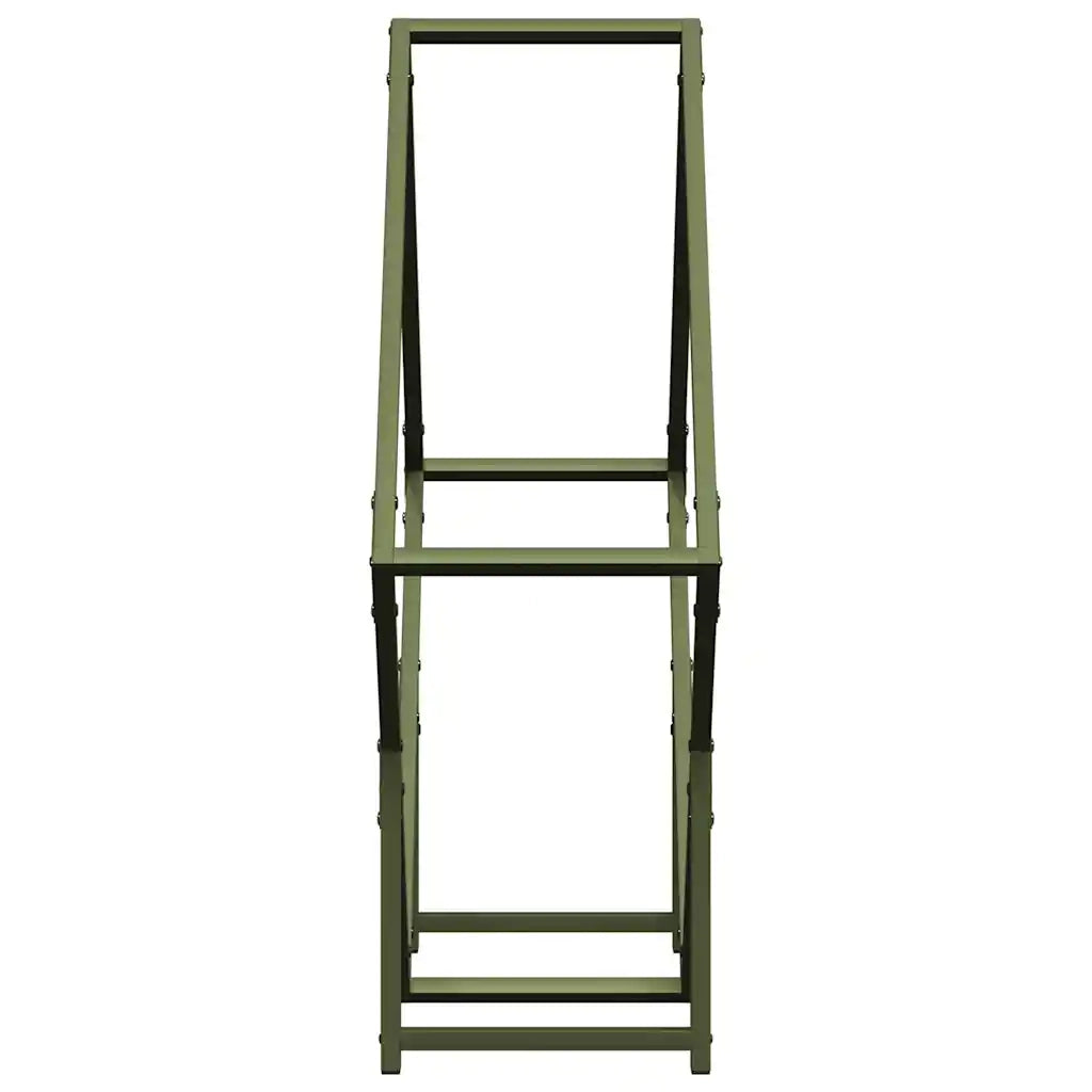 Rastrelliera per Legna da Ardere-Portalegna Verde Oliva 80x25x80 cm