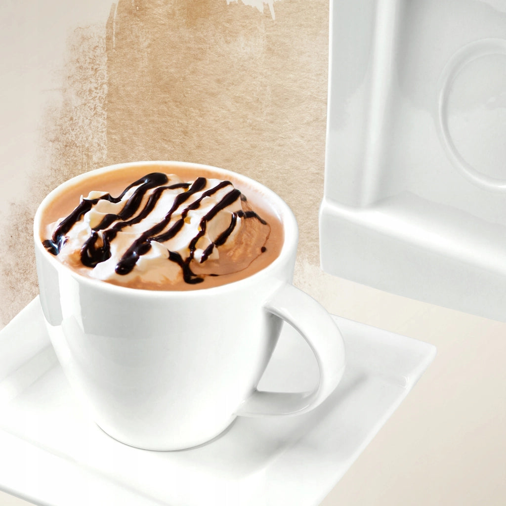 Set di 6 tazze da caffè bianche KADAX da 220 ml in porcellana, idea regalo.