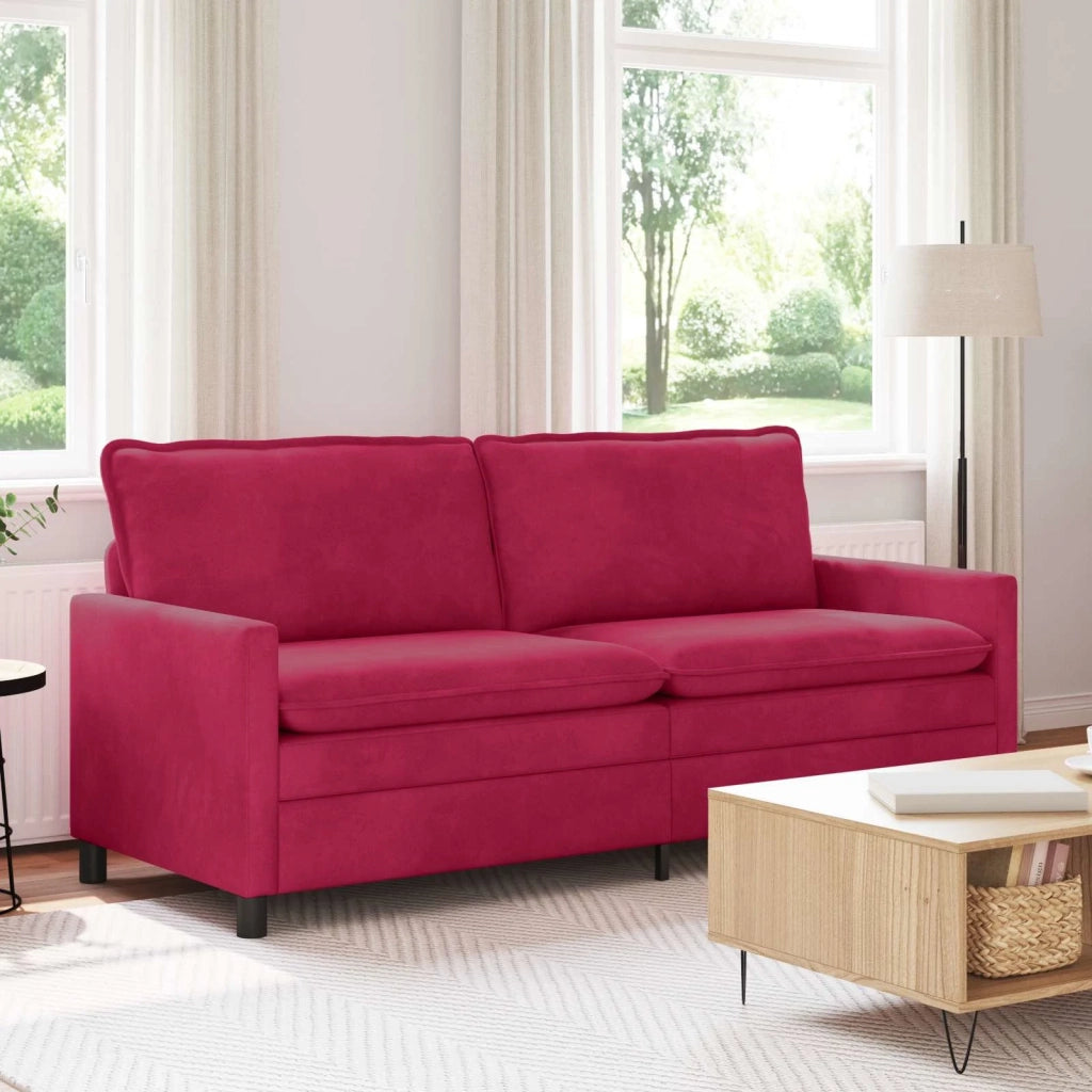 Divano Rosso Vino 196 x 81 x 87,5 cm Velluto 42028885