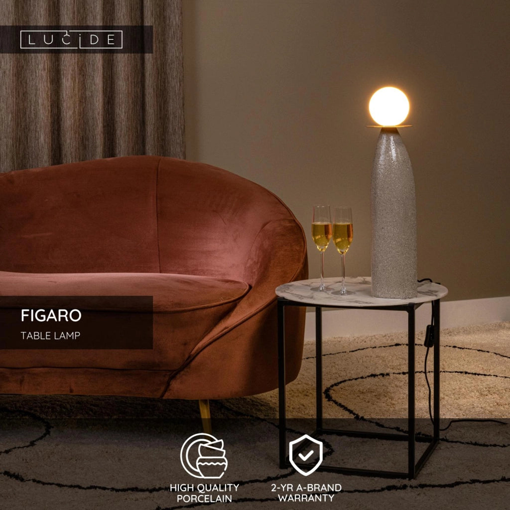 Lampada da tavolo FIGARO 1xG9 grigia in porcellana Lucide