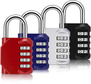Pacco di 4 combinatrici a chiave, serrature di sicurezza resistenti all'usura in acciaio con combinazione, serrature di cassaforte a 4 cifre, serrature di sicurezza in acciaio inossidabile con combinazione per sport e giardini (B)