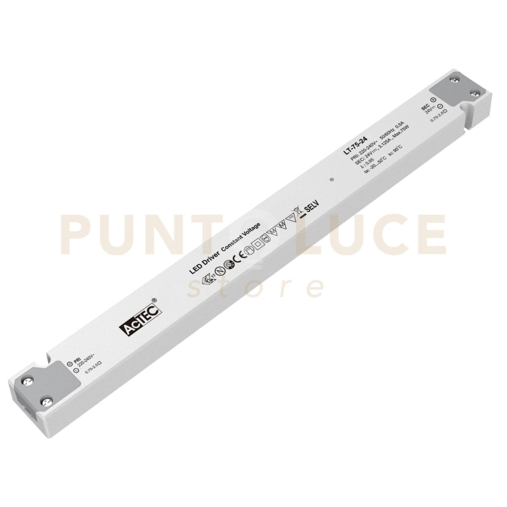 I-DRIVER-LT-75-24D LT-75-24D  Driver tensione costante Output 24VDC 0 - 3,125A 75W Input 220 ~ 240V AC con dimmer