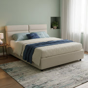 Letto Matrimoniale Alcatron, Letto Matrimoniale Sfoderabile Made in Italy, Beige
