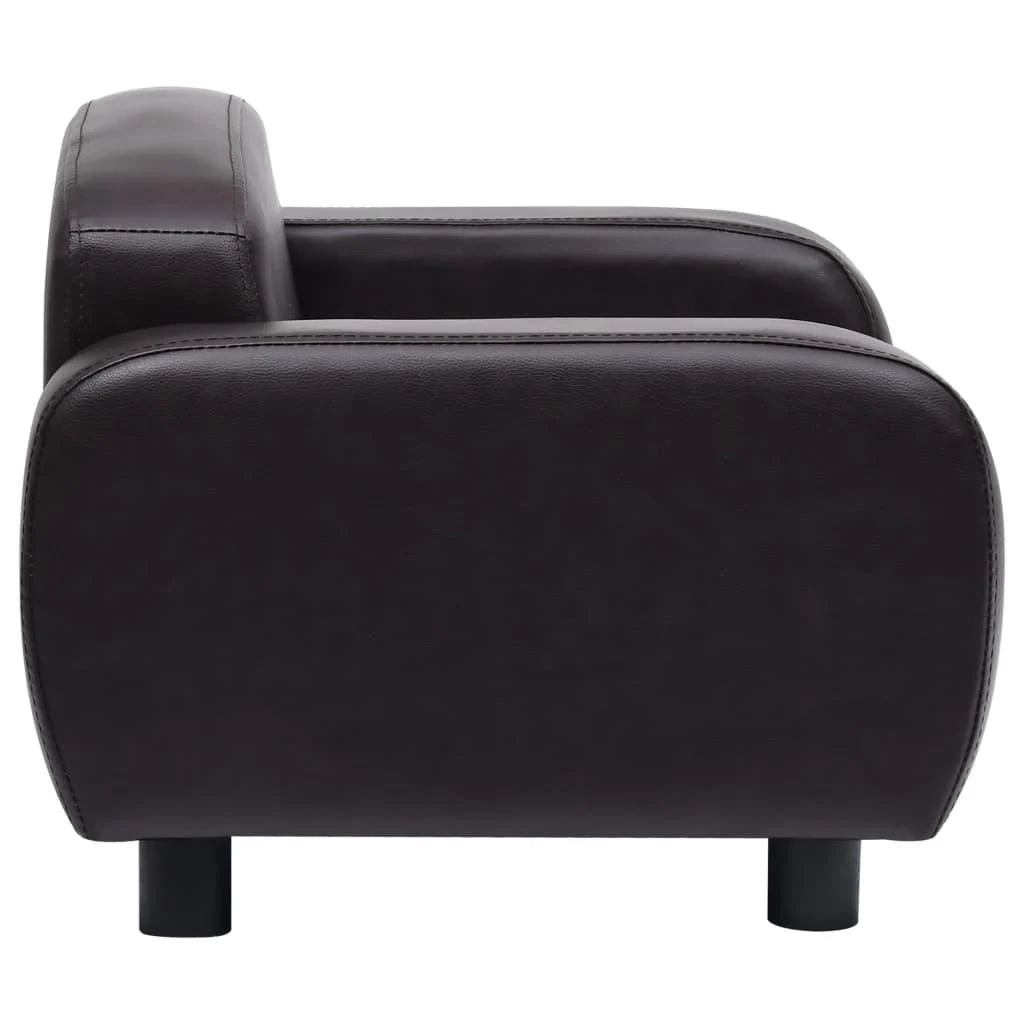 Divano per cani 80 cm marrone materiale sintetico 02_0000188