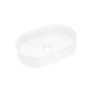 Lavabo da appoggio ovale 48x33 cm in ceramica bianca lucida