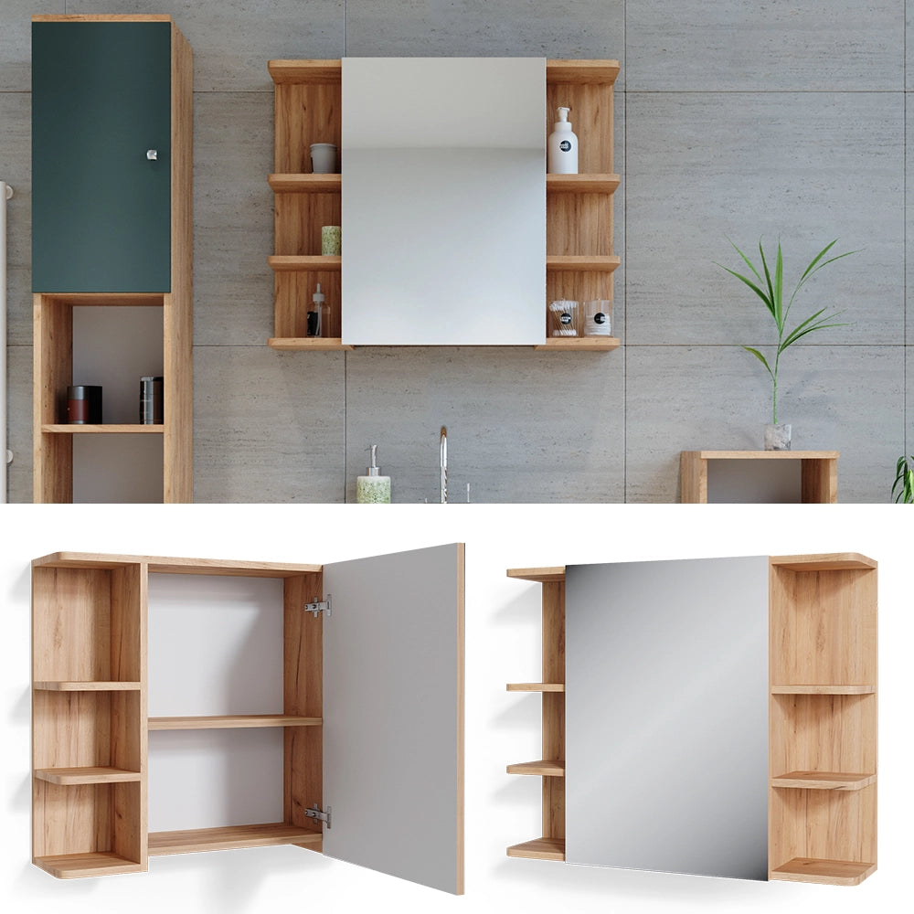 Vicco Specchio contenitore bagno Rovere 79.6 x 64 cm