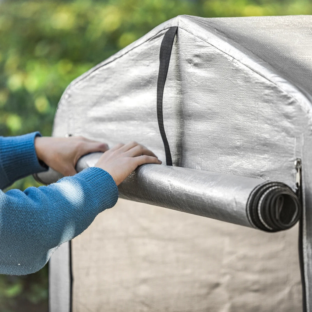 Tenda per Bicicletta Impermeabile Protezione UV Tenda da Garage per Biciclette Tenda Multiuso da Giardino in Colore Argento 120x176x163 cm, KLS11