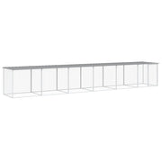 Recinto per pollaio con gabbia per polli con tetto leggero 603 x 98 x 90 cm in acciaio zincato grigio 02_0043987